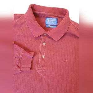 Pendleton Polo Shirt Mens XL Red Ribbed Classic Business Casual Preppy Sporty